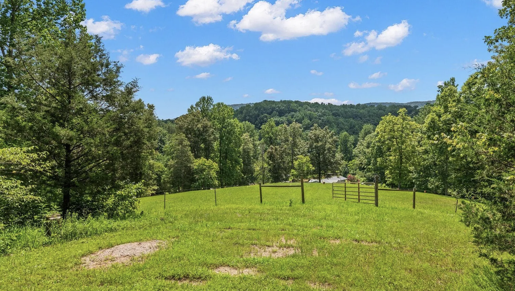 Horse pasture field on the farm property